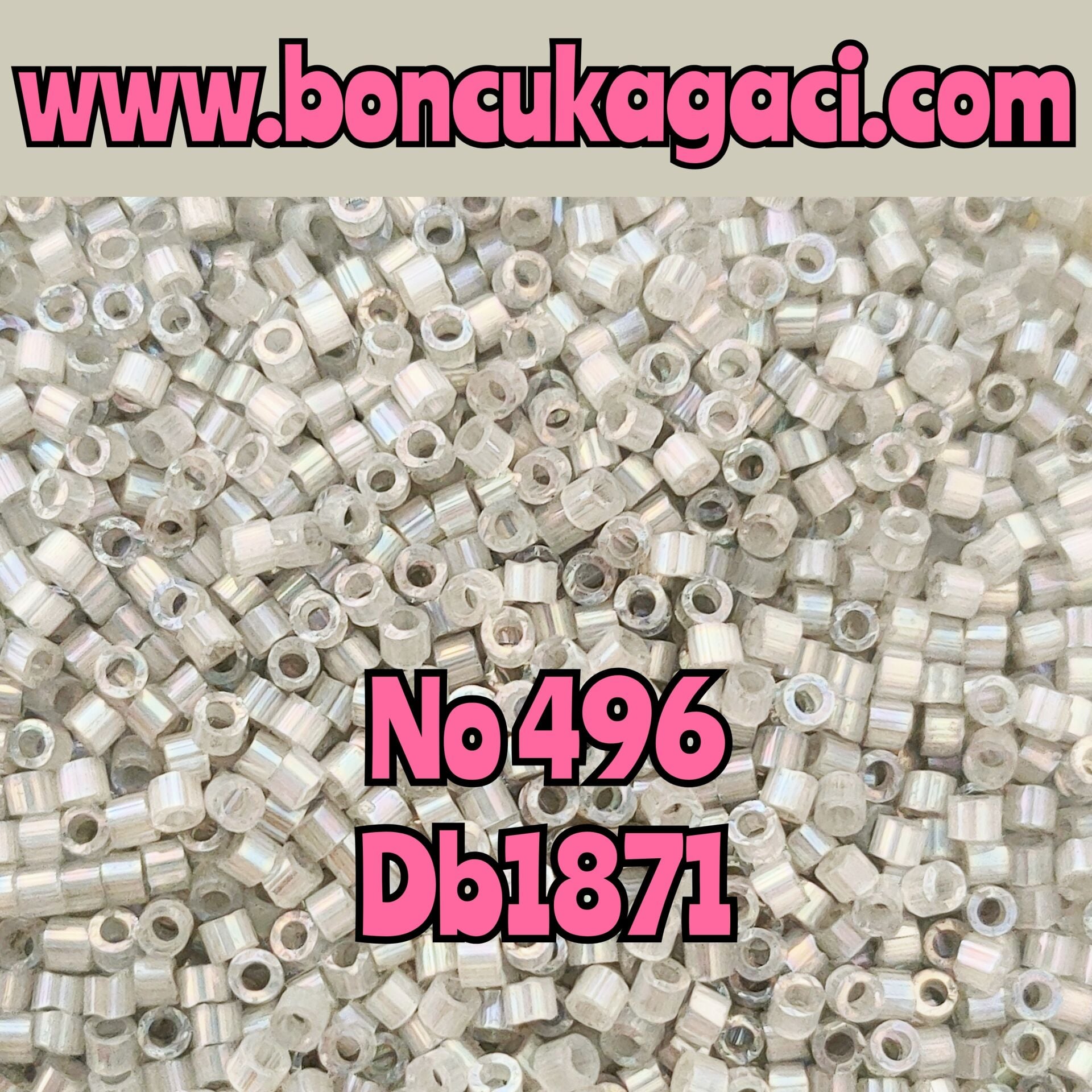 NO:496 Miyuki Delica Boncuk 11/0 DB1871 İpek Saten Boyalı Yanardöner Duman Gri