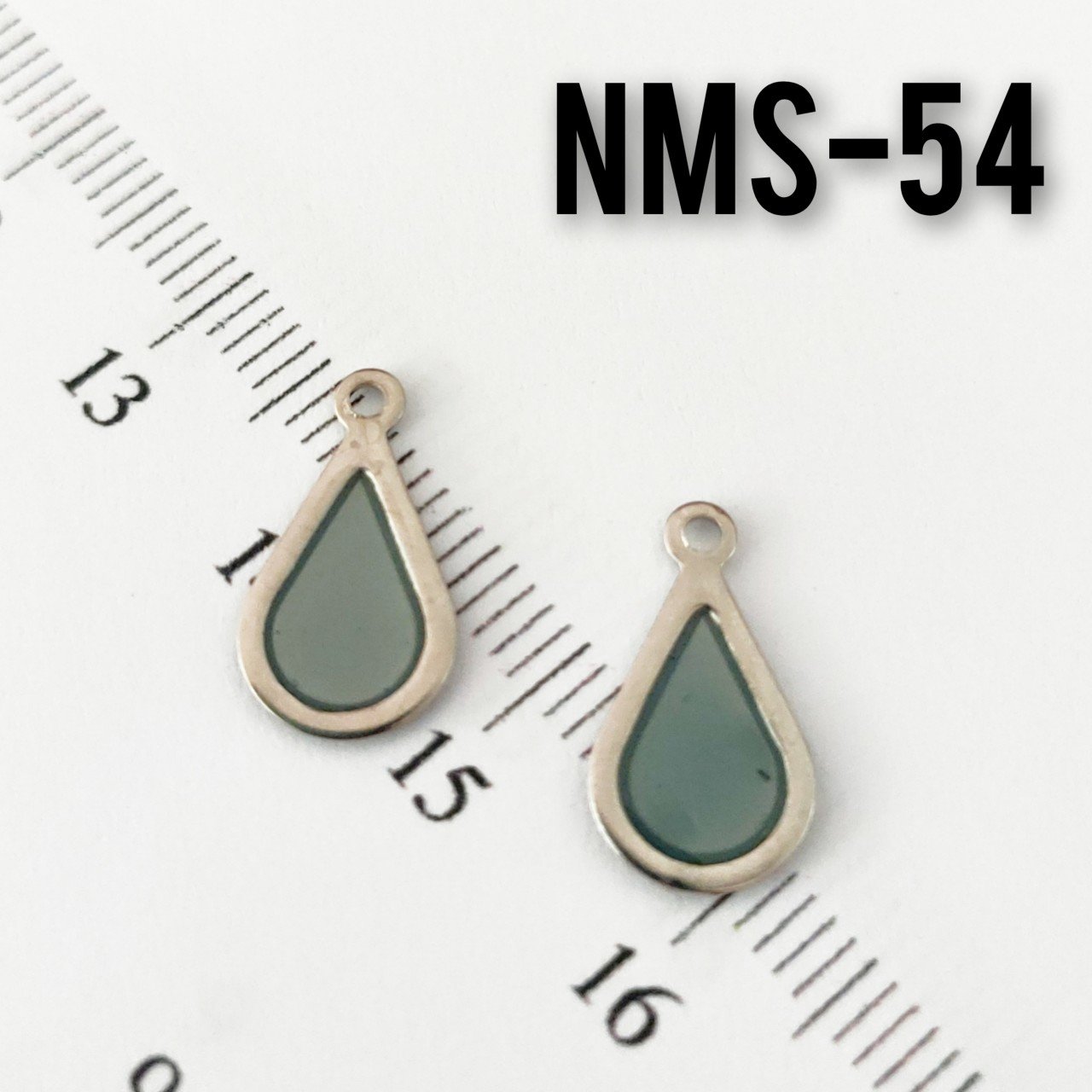 NMS-54 Nikel Kaplama Şeffaf Mavi Mineli Damla