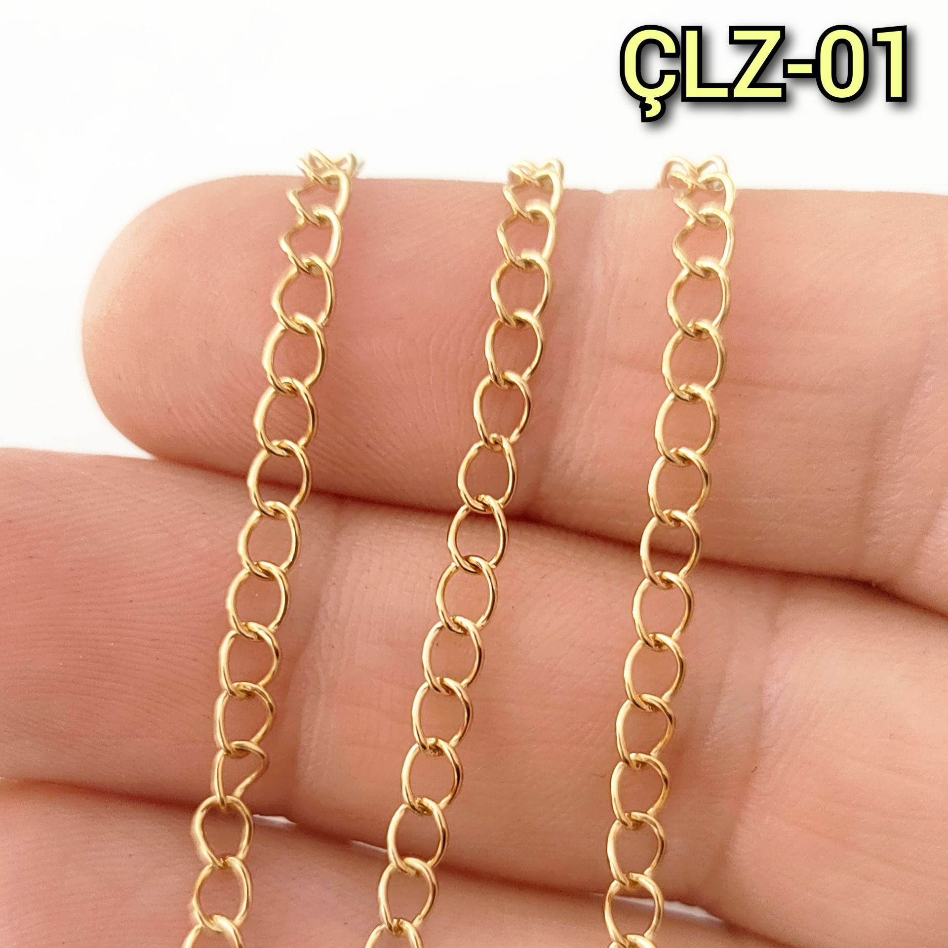 ÇLZ-01 A Kalite Kaplama Altın Renk 316L Cerrahi Çelik Uzatma Zinciri