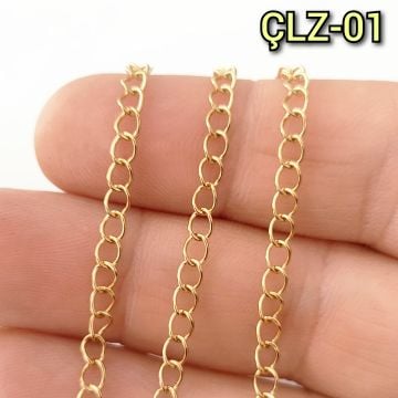 ÇLZ-01 A Kalite Kaplama Altın Renk 316L Cerrahi Çelik Uzatma Zinciri