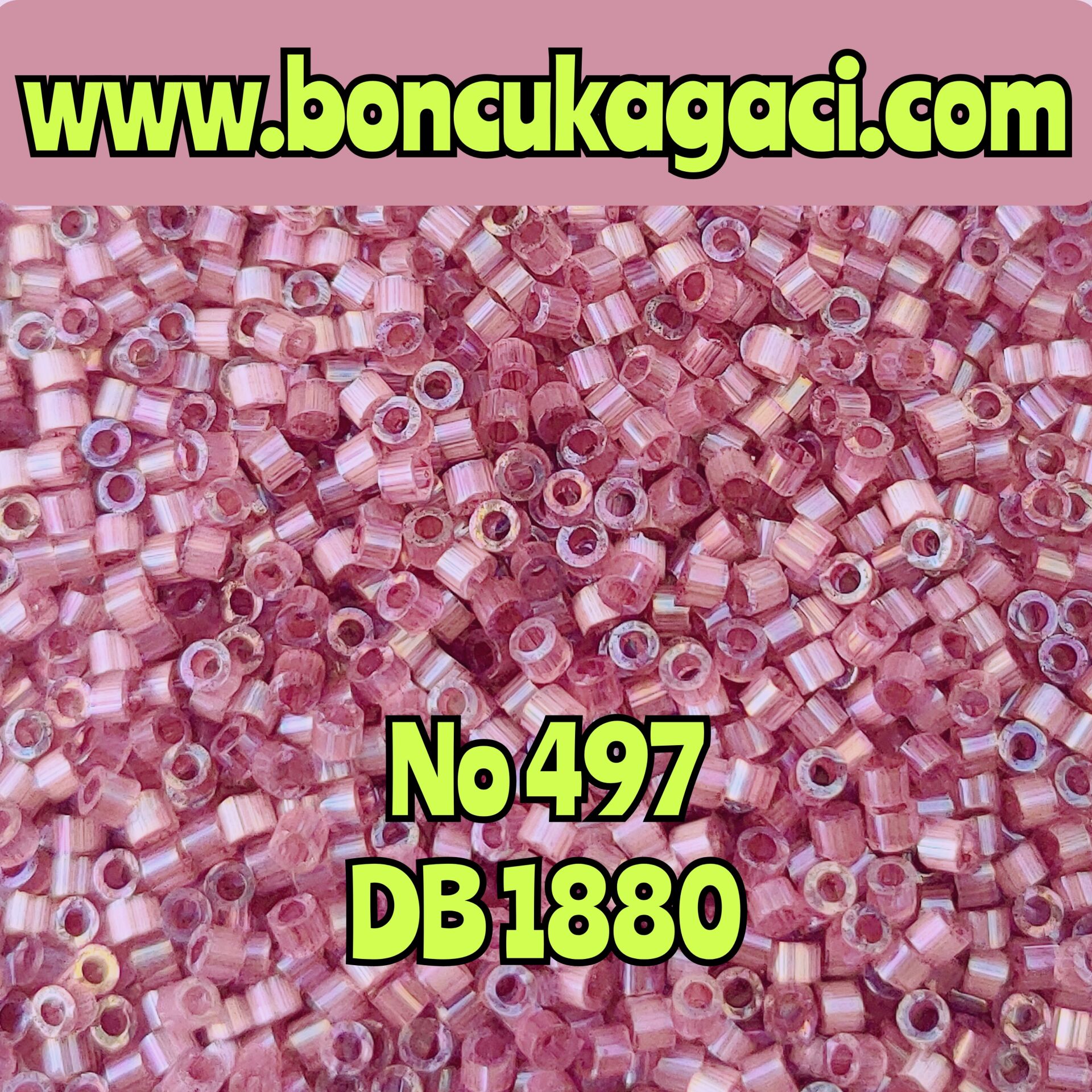 NO:497 Miyuki Delica Boncuk 11/0 DB1880 İpek Saten Boyalı Yanardöner Ortanca Mor
