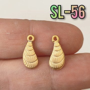 SL-56 24 Ayar Mat Altın Kaplama Midye Sallantı