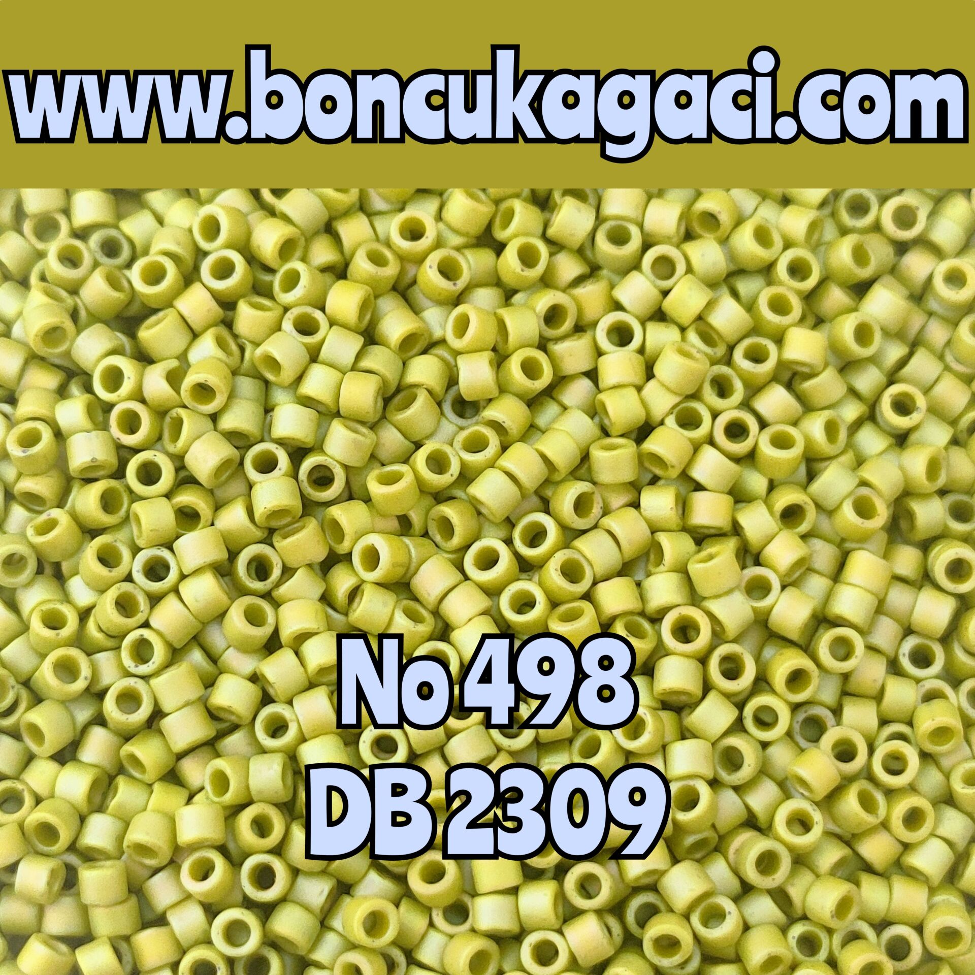 NO:498 Miyuki Delica , Miyuki Boncuk 11/0 DB2309 Opak Mat Yanardöner Açık Yosun Yeşili