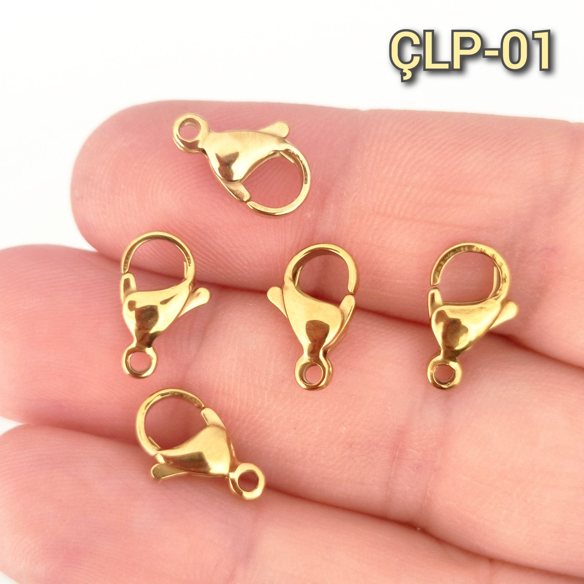 ÇLP-01 A Kalite Kaplama Altın Renk 316L Cerrahi Çelik Papağan 503 (13mm)