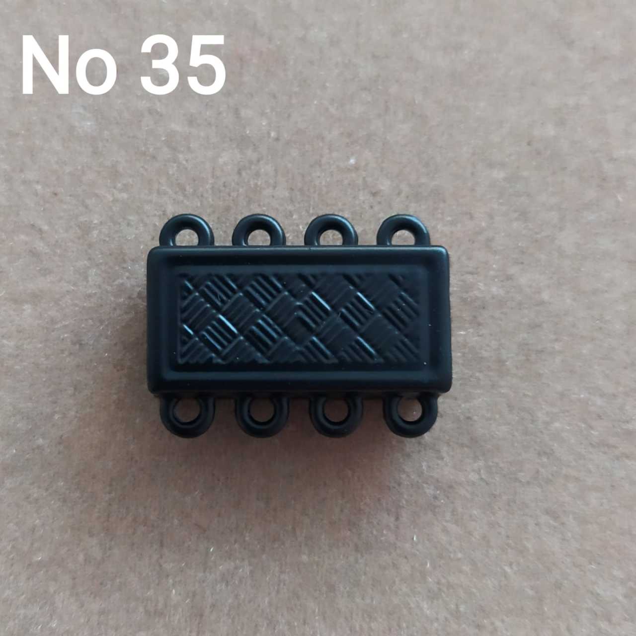No: 35 - Dört Halkalı Siyah Dikdörtgen Mıknatıs
