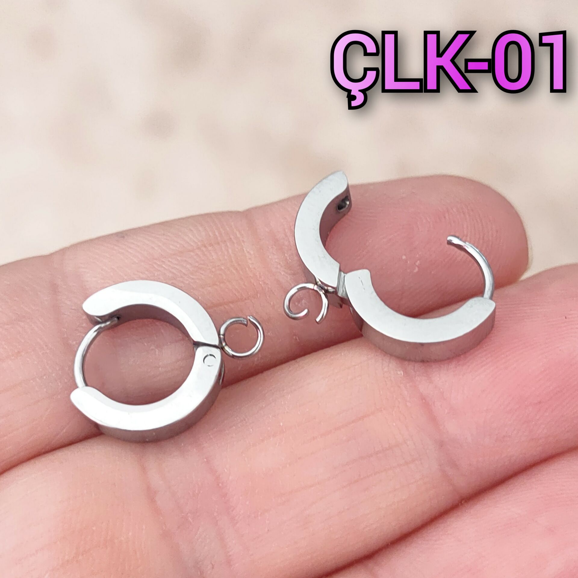 ÇLK-01 A Kalite Gümüş Renk 316L Cerrahi Çelik Küpe Klipsi