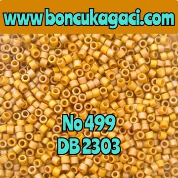 NO:499 Miyuki Delica , Miyuki Boncuk 11/0 DB2303 Opak Mat Yanardöner Bal Arısı Rengi