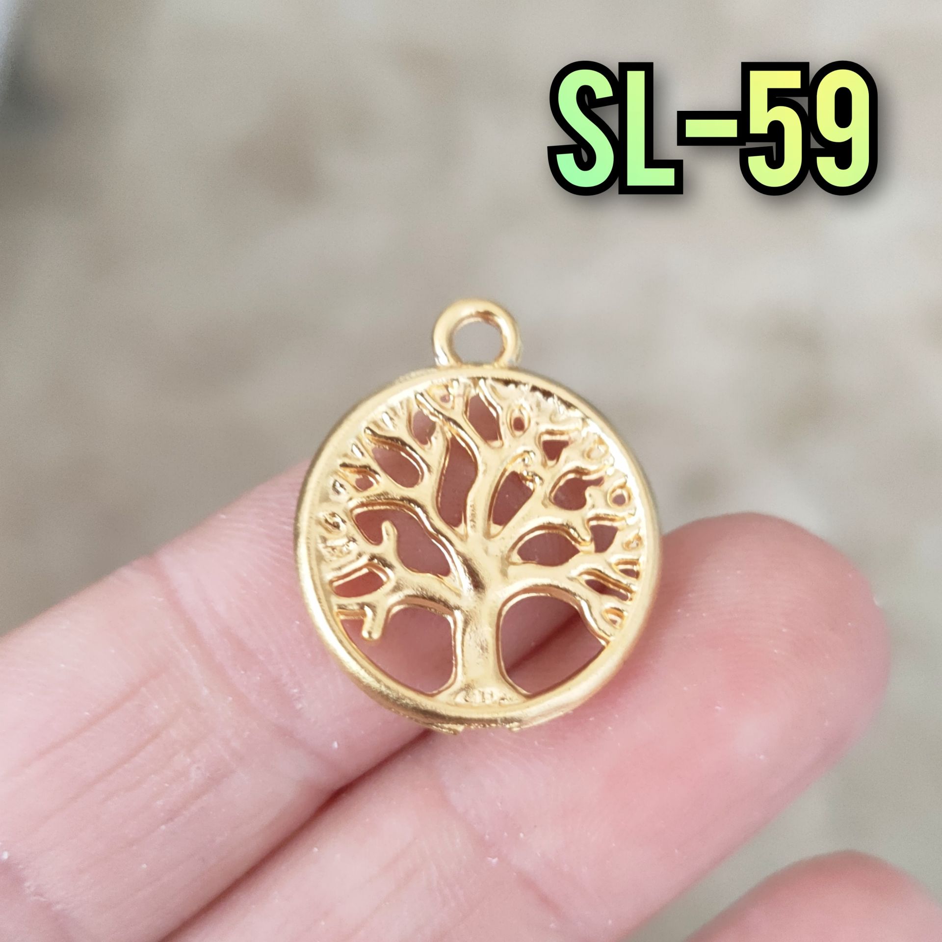 SL-59 24 Ayar Mat Altın Kaplama Hayat Ağacı Sallantı