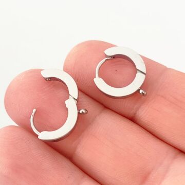 ÇLK-02 A Kalite Gümüş Renk 316L Cerrahi Çelik Küpe Klipsi