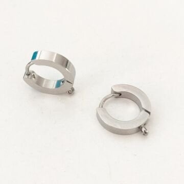 ÇLK-02 A Kalite Gümüş Renk 316L Cerrahi Çelik Küpe Klipsi