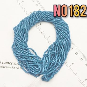 No: 182 Parlak Hareli Açık Mavi Preciosa Dizi Kum Boncuk 11/0