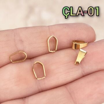 ÇLA-001 A Kalite Kaplama Altın Renk 316L Cerrahi Çelik Mengeç Tepelik 8.5*4 mm