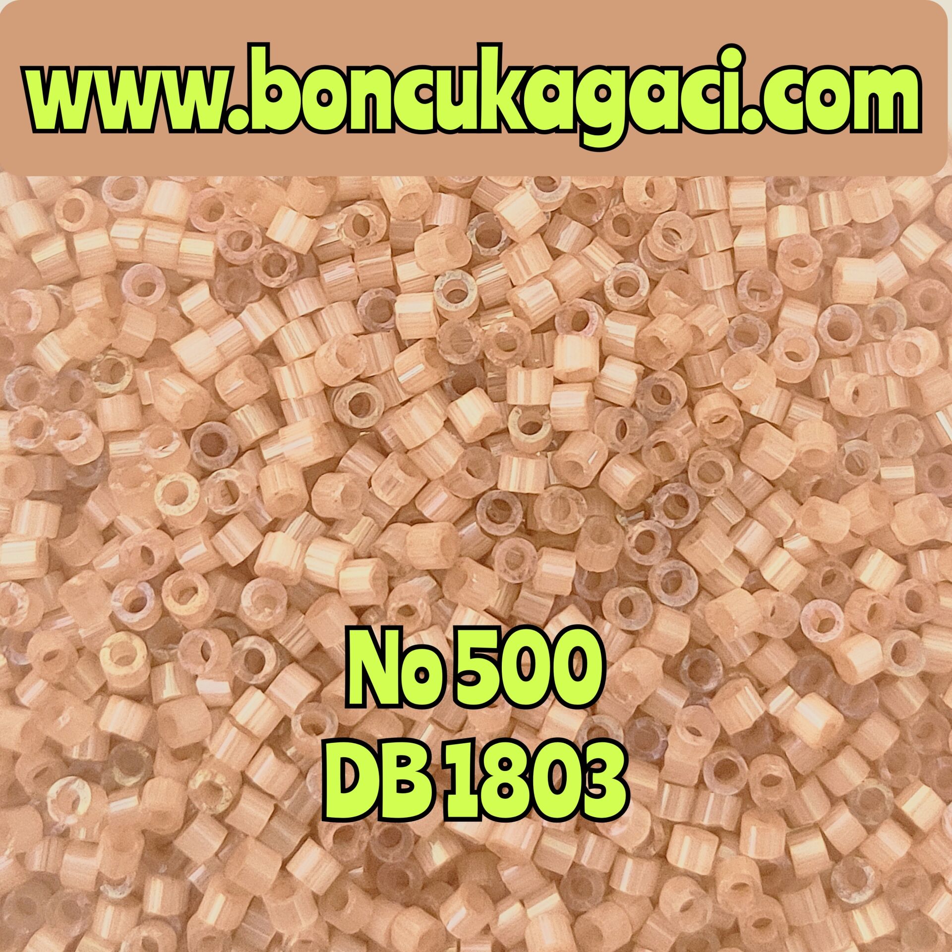 NO:500 Miyuki Delica Boncuk 11/0 DB1803 İpek Saten Boyalı Açık Tarçın