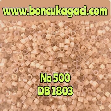 NO:500 Miyuki Delica Boncuk 11/0 DB1803 İpek Saten Boyalı Açık Tarçın