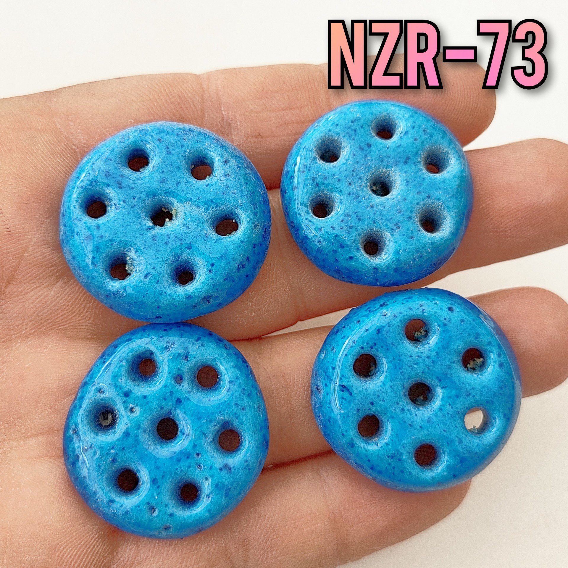 NZR-73 7 Gözlü Yuvarlak Büyük Süryani Nazar Boncuğu 29x7 mm