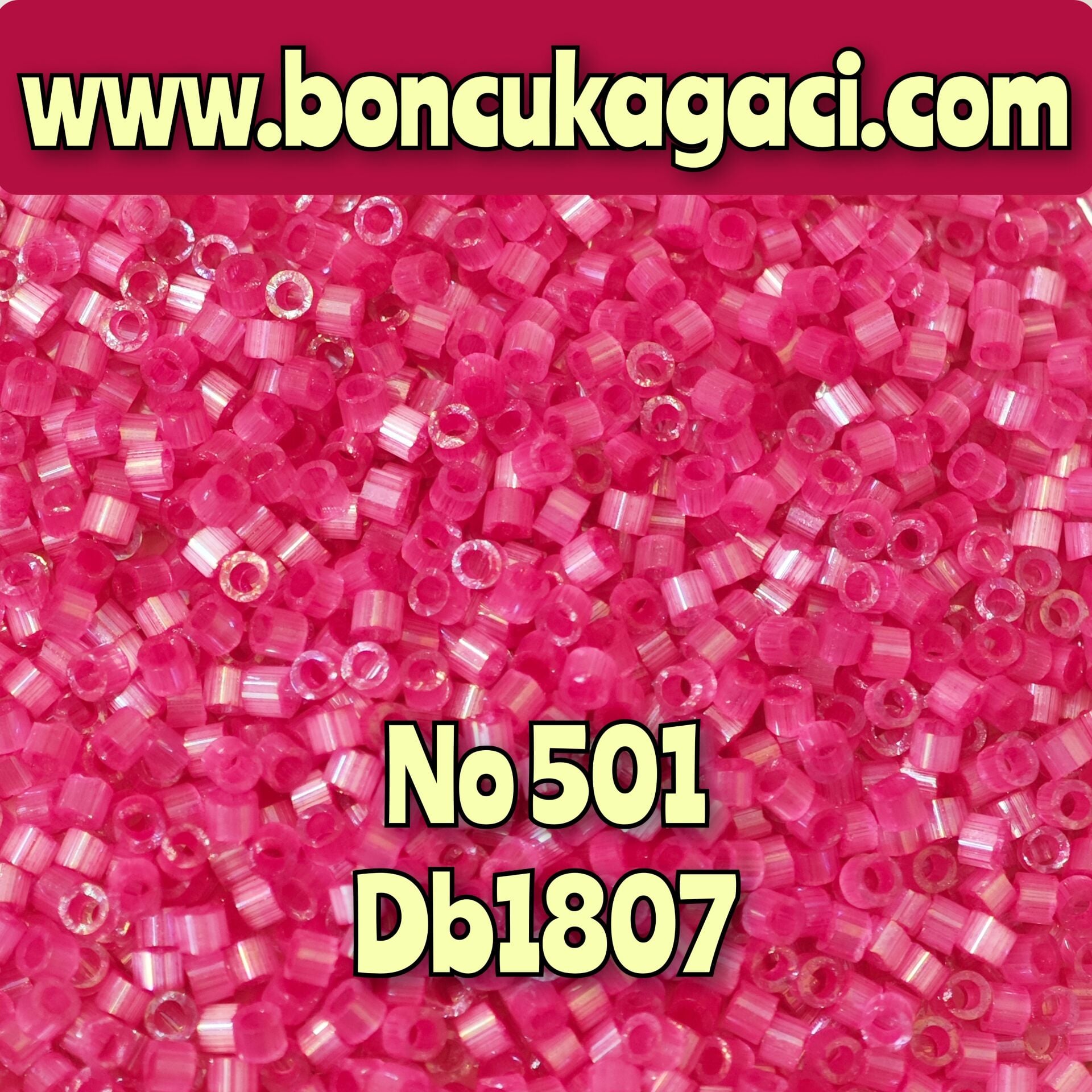 NO:501 Miyuki Delica Boncuk 11/0 DB1807 İpek Saten Boyalı Gül Pembe