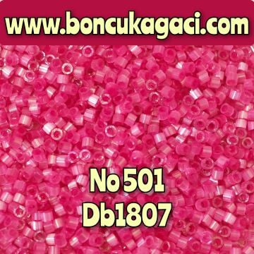 NO:501 Miyuki Delica Boncuk 11/0 DB1807 İpek Saten Boyalı Gül Pembe