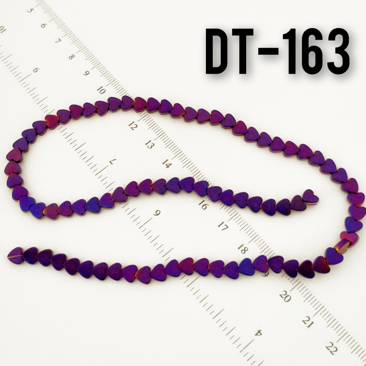 DT-163 Koyu Mor Renk Kalp Hematit 6 mm