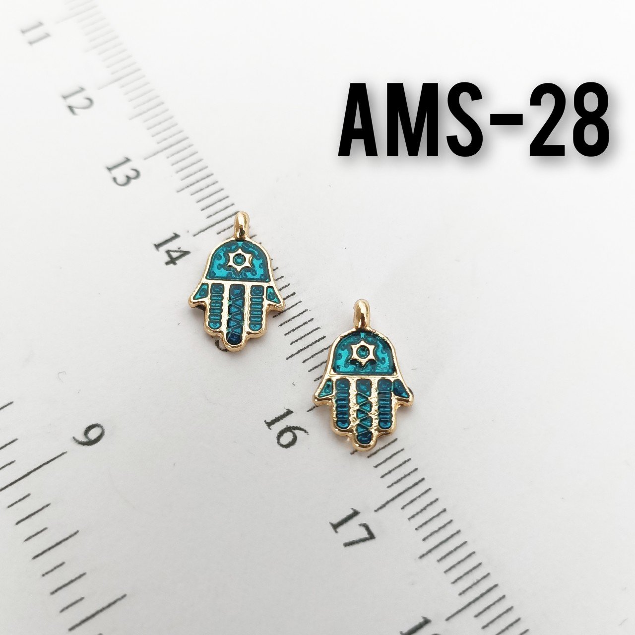 AMS-028 Altın Kaplama Yeşil Mineli Fatmana Eli