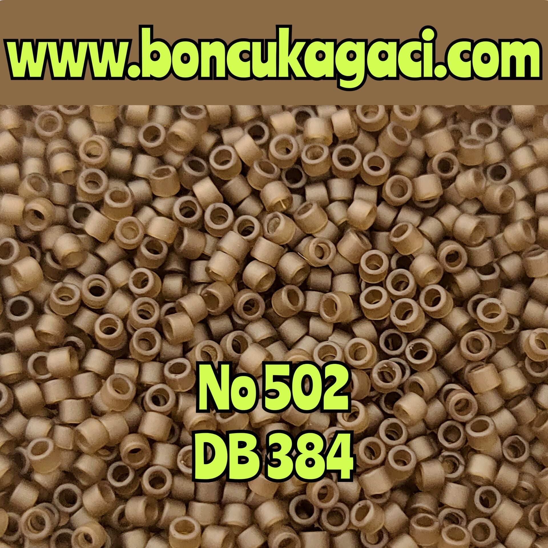 NO:502 Miyuki Delica , Miyuki Boncuk 11/0 DB384 Mat Yarı Şeffaf Dumanlı Kuvars Kahve