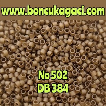 NO:502 Miyuki Delica , Miyuki Boncuk 11/0 DB384 Mat Yarı Şeffaf Dumanlı Kuvars Kahve