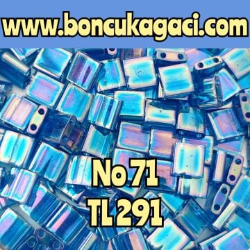 No: 71 Miyuki Boncuk , MİYUKİ TİLA  BONCUK TL291 Yanar Döner Yarı Şeffaf Mavi 5 gr