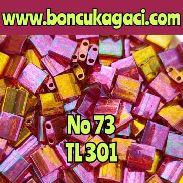 No: 73 Miyuki Boncuk , MİYUKİ TİLA  BONCUK TL301 Yanar Döner Yarı Şeffaf Altın - Mor 5 gr