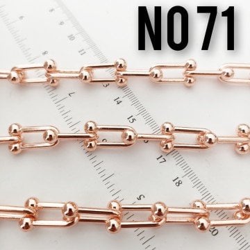 No : 071 Rose Kaplama Tifany Zincir 20 x 12 mm