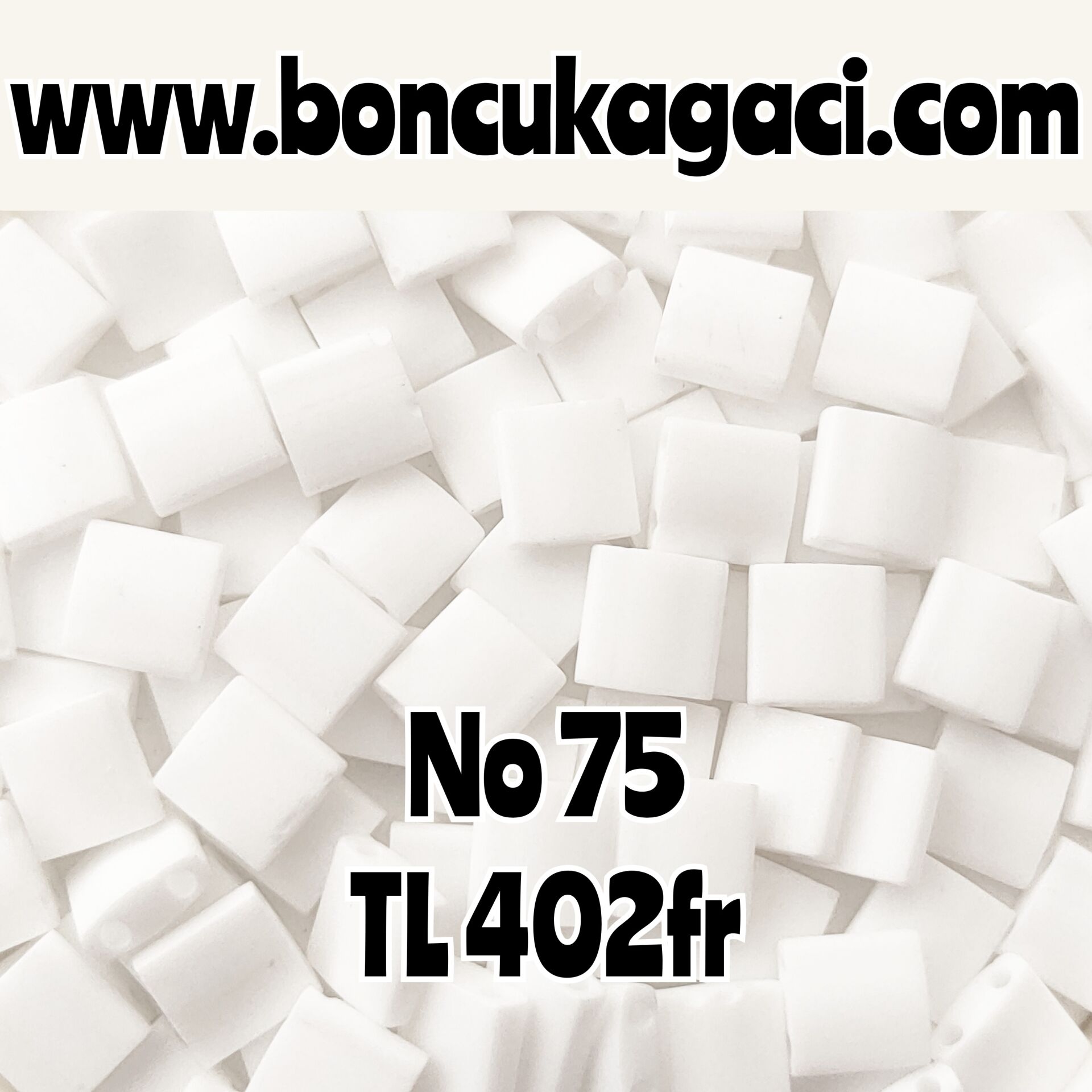 No: 75 Miyuki Boncuk , MİYUKİ TİLA  BONCUK TL402fr Mat Beyaz 5 gr