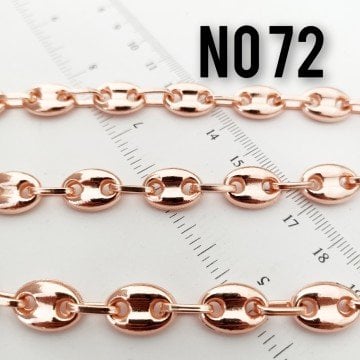 No : 072 Rose Kaplama Göz Zincir 15 x 10 mm