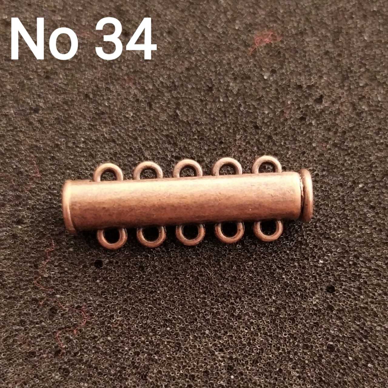 No: 34 - 5 Halkalı Bakır Renk Sürgülü Mıknatıs