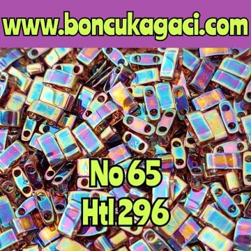 No:65 Miyuki Half-Tila , Half Tila Boncuk HTL 296 Yanar Döner Yarı Şeffaf Mavi - Mor 5 gr