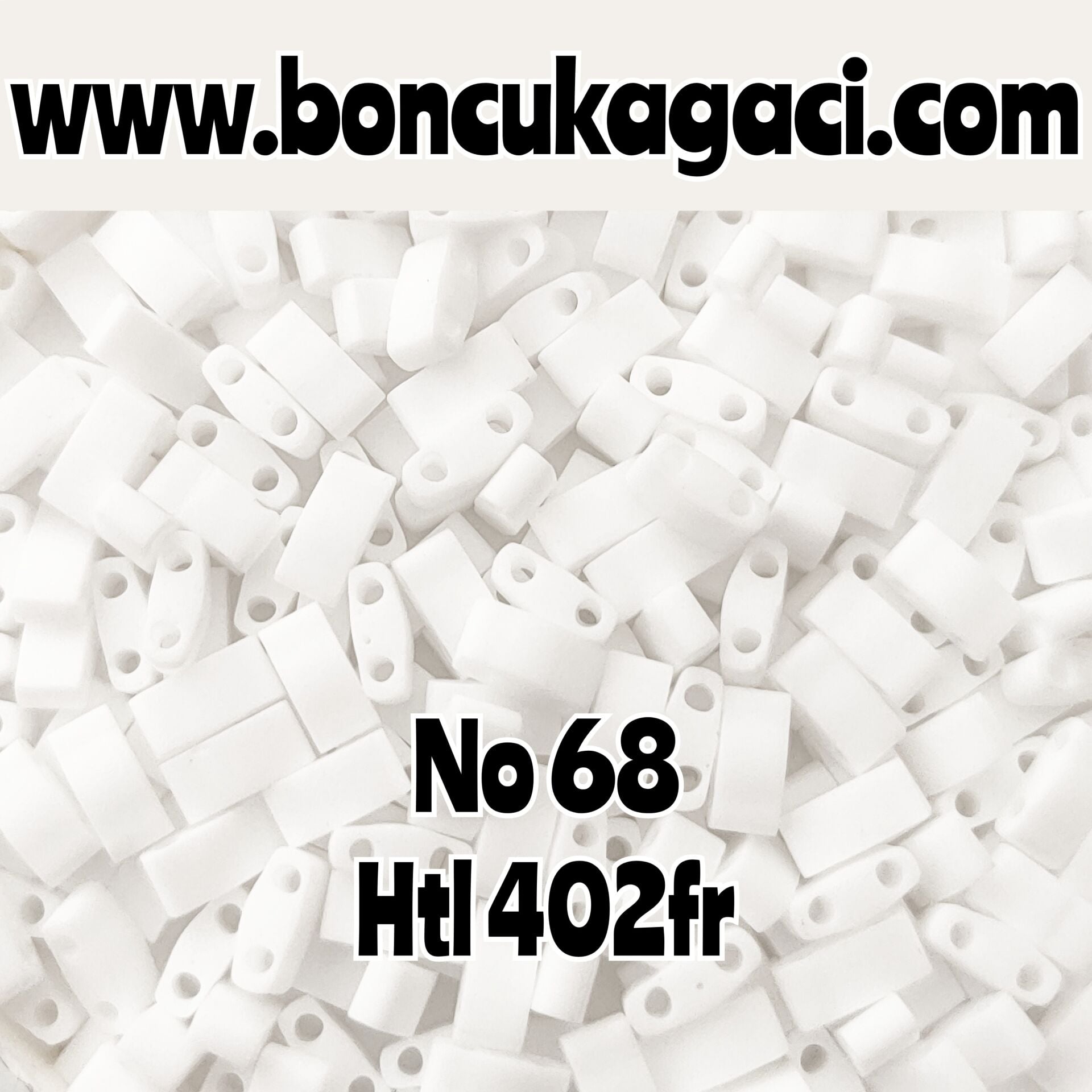 No:68 Miyuki Half-Tila , Half Tila Boncuk HTL 402fr Mat Beyaz 5 gr