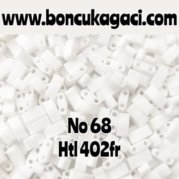 No:68 Miyuki Half-Tila , Half Tila Boncuk HTL 402fr Mat Beyaz 5 gr