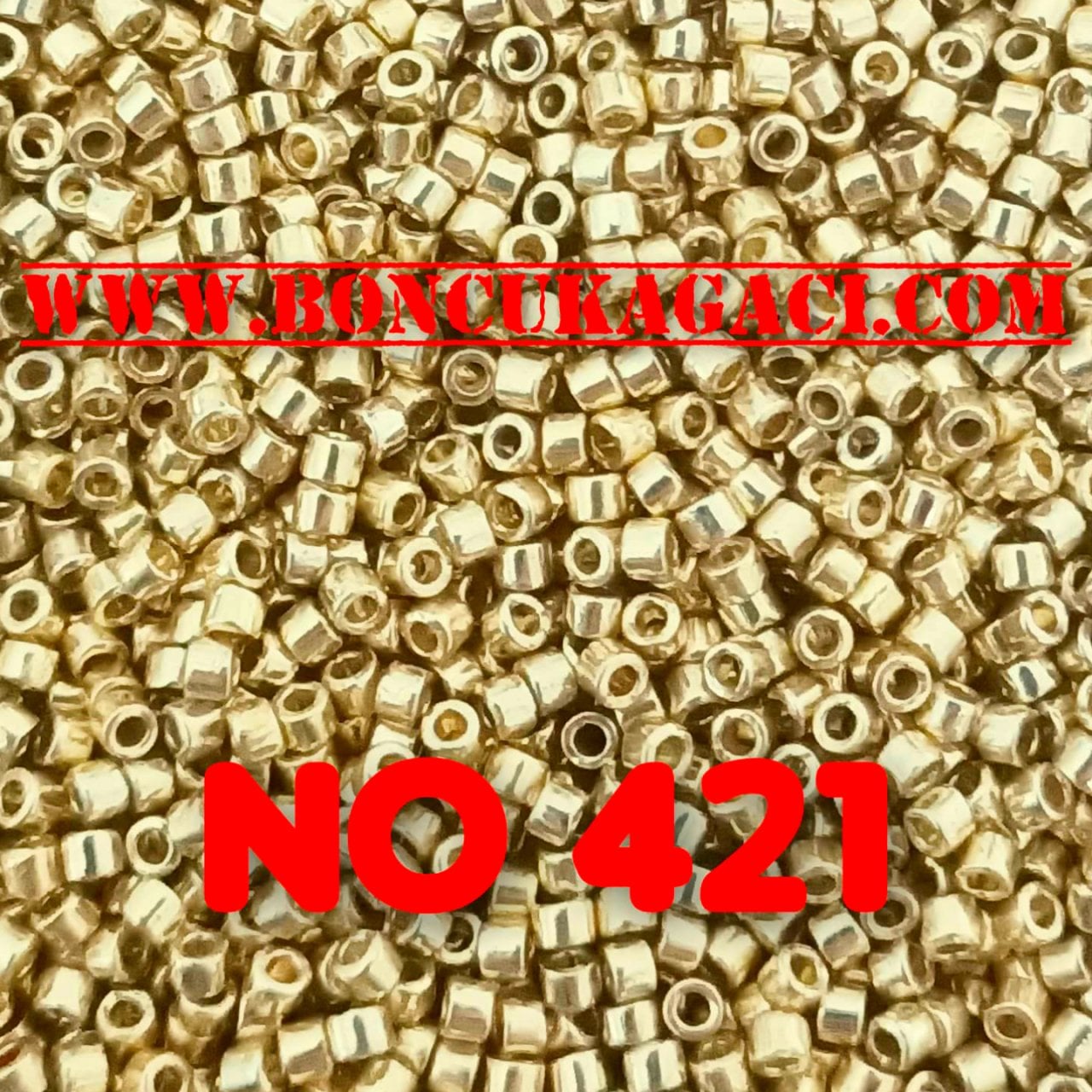NO:421 Miyuki Delica Boncuk 11/0 DB2501 Duracoat Galvaniz Kaplama Açık Altın