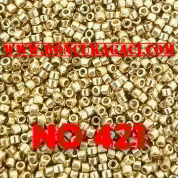 NO:421 Miyuki Delica Boncuk 11/0 DB2501 Duracoat Galvaniz Kaplama Açık Altın