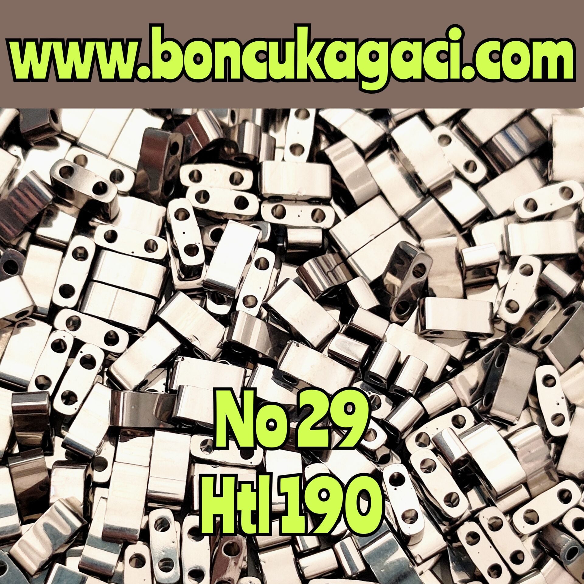 No:29 Miyuki Half-Tila , Half Tila Boncuk HTL 190 Nikel Kaplama  5 gr