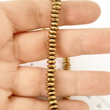 DT-188 Açık Bakır Renk Fasetli Disk Hematit 6 mm
