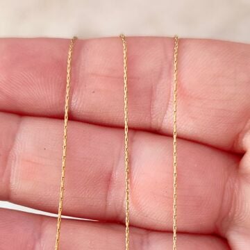 ÇLZ-44 A Kalite Kaplama  Altın Renk 316L Cerrahi Çelik İnce Kobra ( Kıl ) Zincir 0.6 mm