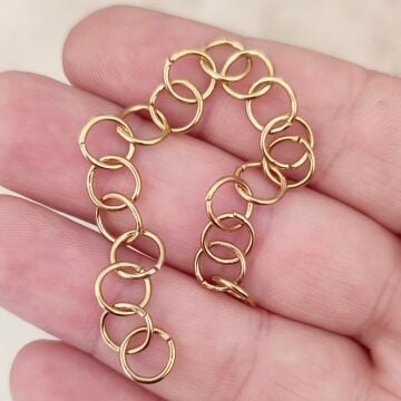 ÇLH-15 A Kalite Kaplama Altın Renk 316L Cerrahi Çelik Büyük Şerit Halka 8*1 mm