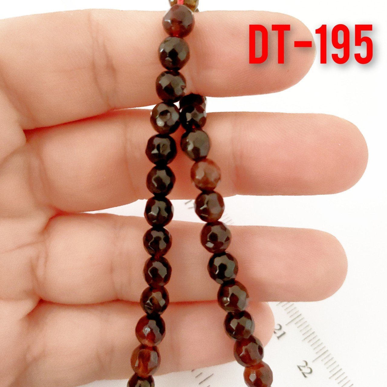 DT-195 Fasetli Sıkma Akik Taşı Dizi 6 mm