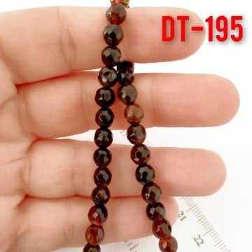 DT-195 Fasetli Sıkma Akik Taşı Dizi 6 mm