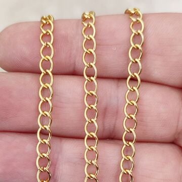 ÇLZ-45 A Kalite Kaplama Altın Renk 316L Cerrahi Çelik Büyük Uzatma Zinciri
