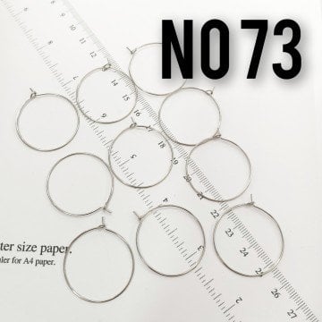 No : 73 Rodyum Kaplama Küpe Halkası 30 mm