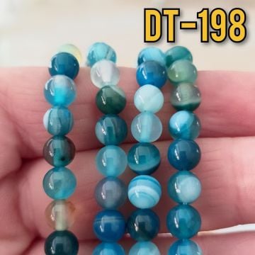 DT-198 Mavi Renk Akik Taşı Dizi 6 mm