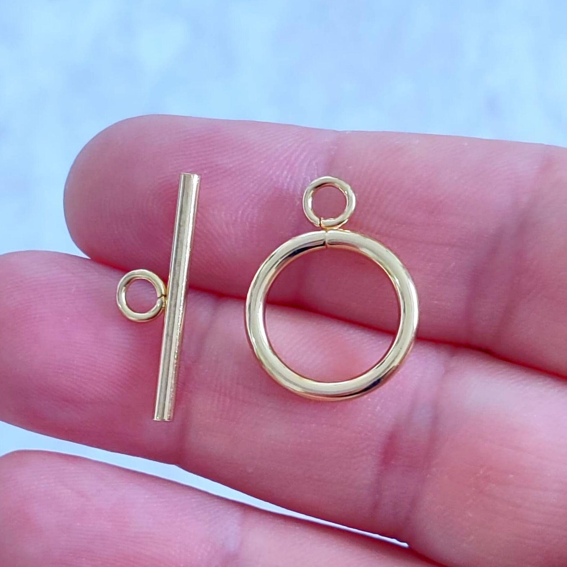 ÇLA-68 B Kalite Kaplama Altın Renk 316L Cerrahi Çelik T-Kilit 16 mm (büyük boy)