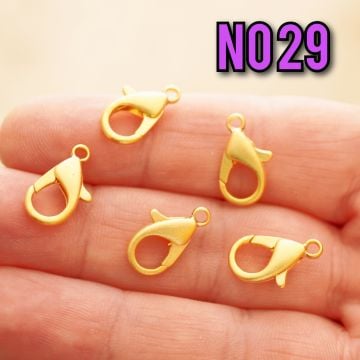 No : 29 24 Ayar Mat Altın Kaplama Papağan - 16 mm (504) - 5 adet