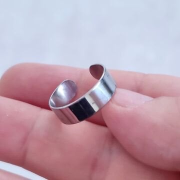 ÇLA-72 A Kalite Gümüş Renk 316L Cerrahi Çelik Miyuki Yapıştırma Yüzük Kasası 6 mm