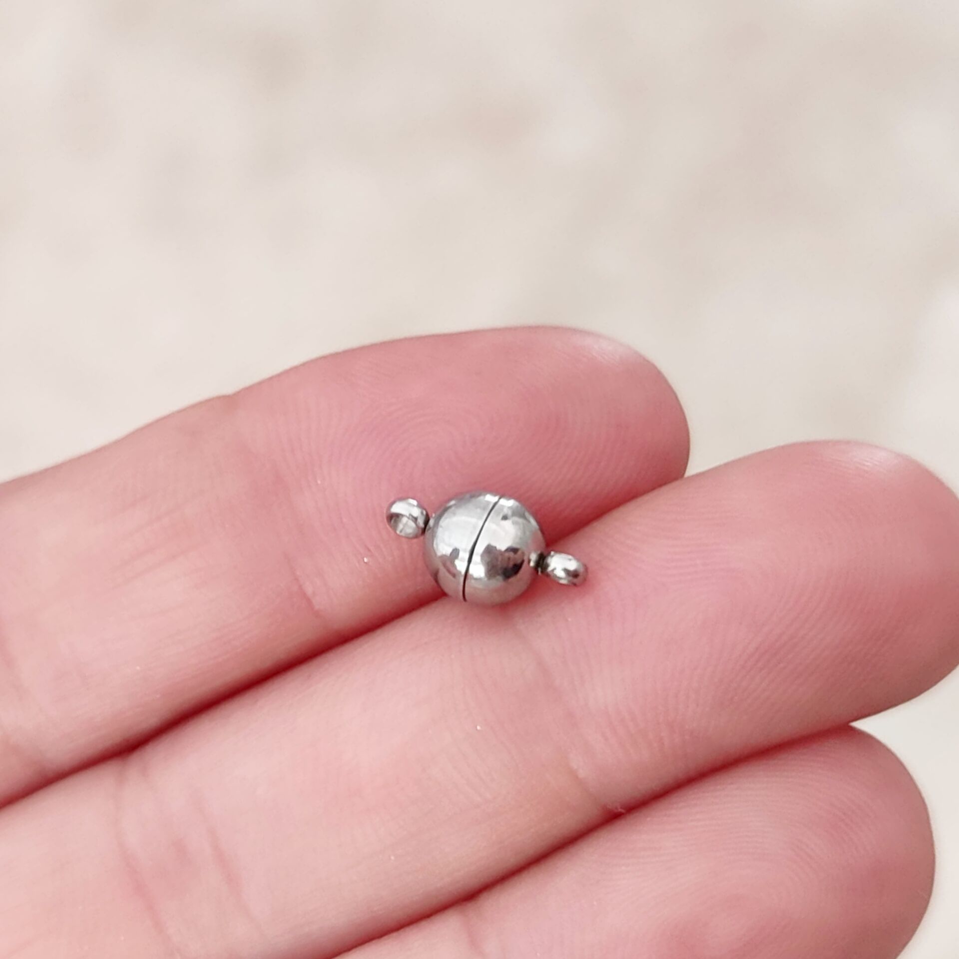 ÇLA-72 A Kalite Gümüş Renk 316L Cerrahi Çelik Top Mıknatıs Kapama 6 mm