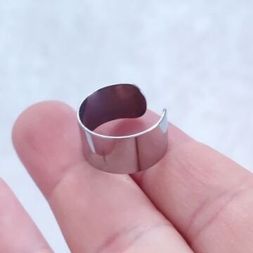 ÇLA-74 A Kalite Gümüş Renk 316L Cerrahi Çelik Miyuki Yapıştırma Yüzük Kasası 10 mm